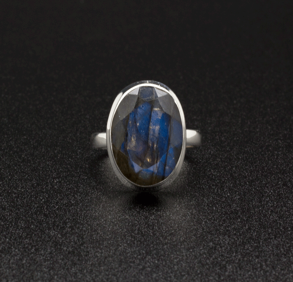 Sterling Silver Labradorite Ring Size 7