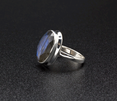 Sterling Silver Labradorite Ring Size 7