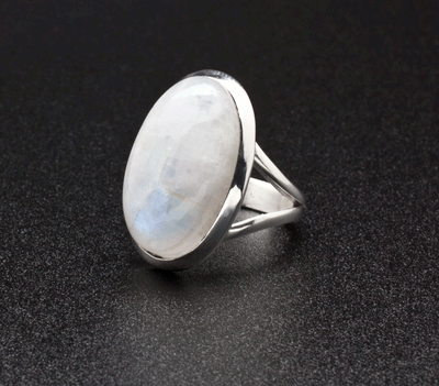 Sterling Silver Moonstone Ring Size 7