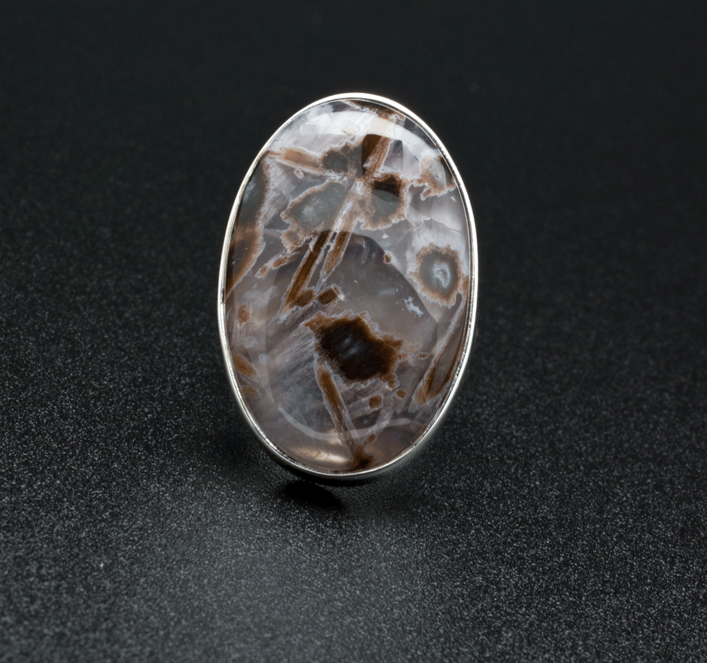 Sterling Silver Stick Agate Ring Size 7