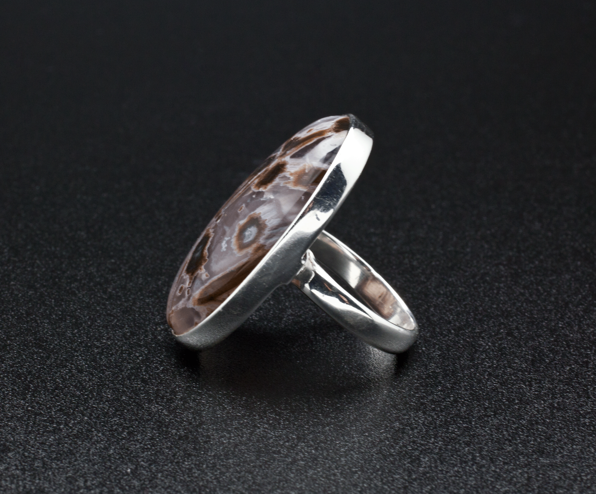 Sterling Silver Stick Agate Ring Size 7