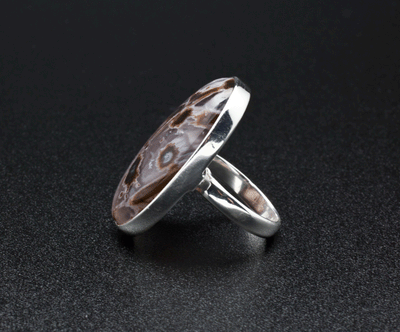 Sterling Silver Stick Agate Ring Size 7