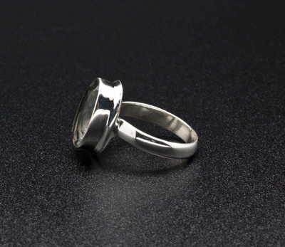 Sterling Silver Green Amethyst Ring Size 7