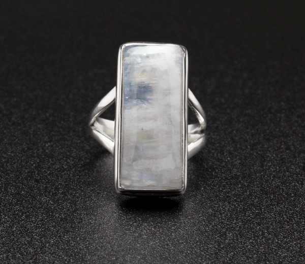 Sterling Silver Moonstone Ring Size 7