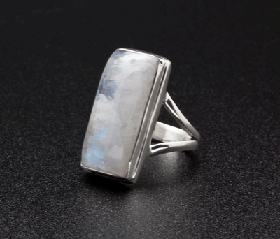 Sterling Silver Moonstone Ring Size 7