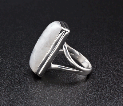 Sterling Silver Moonstone Ring Size 7