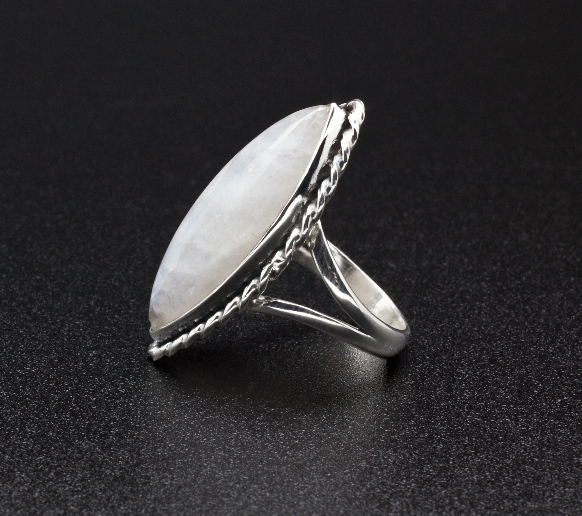 Sterling Silver Moonstone Ring Size 7