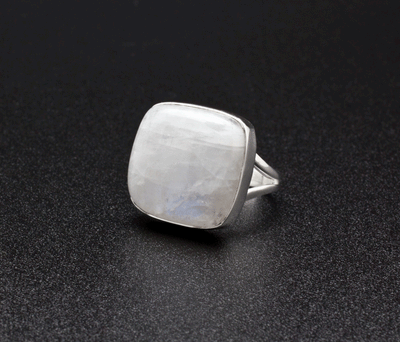 Sterling Silver Moonstone Ring Size 7
