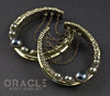 2" (51mm) Brass Saddles with Chains, Hematite and Pyrite
