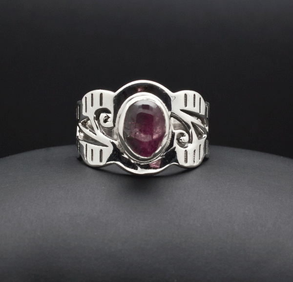 Sterling Silver Garnet Ring Size 7