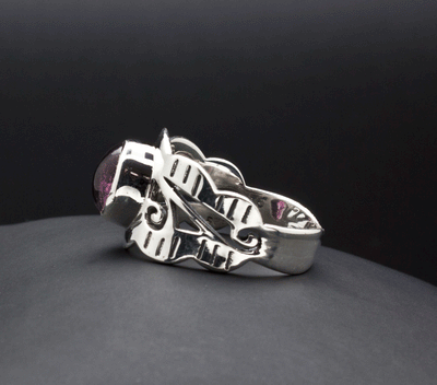 Sterling Silver Garnet Ring Size 7