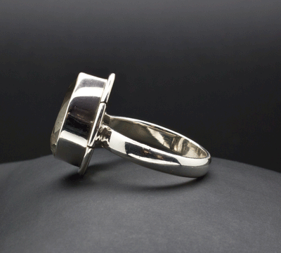 Sterling Silver Green Amethyst Ring Size 7