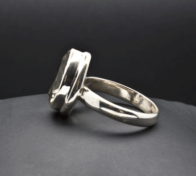 Sterling Silver Green Amethyst Ring Size 7