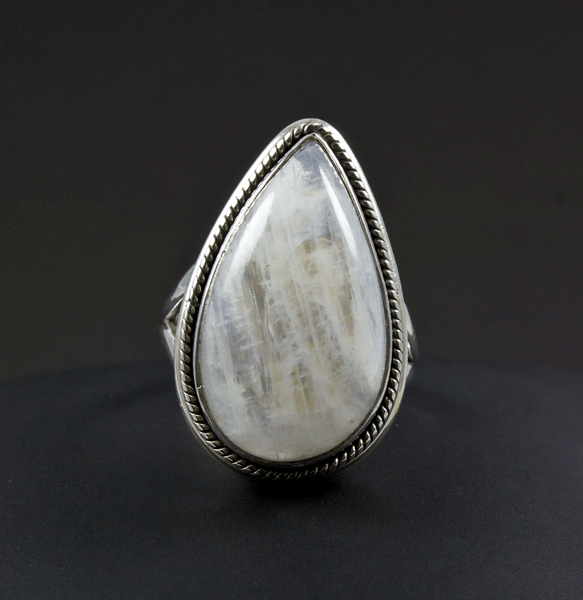 Sterling Silver Moonstone Ring Size 7