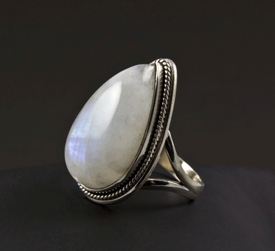 Sterling Silver Moonstone Ring Size 7