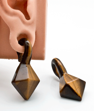 Yellow Tiger Eye Faceted Mini Pear Weights