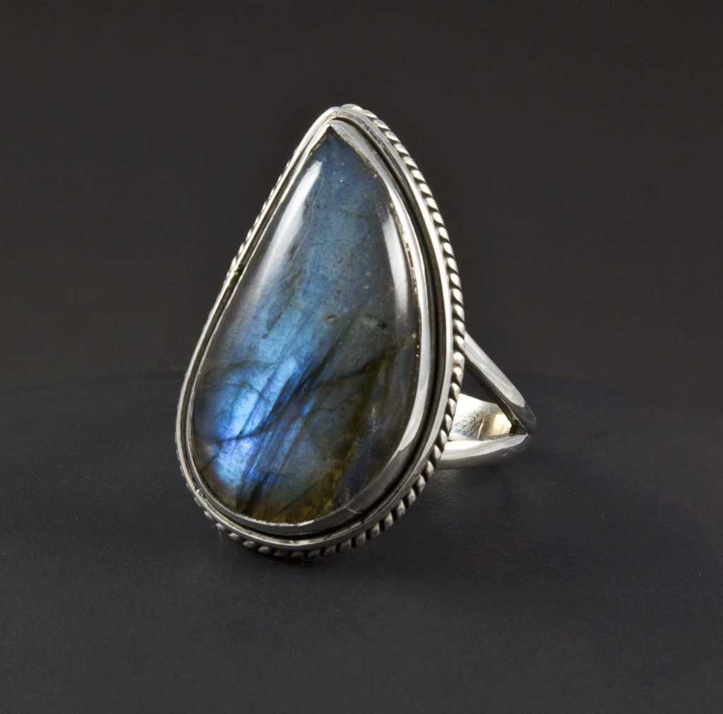 Sterling Silver Labradorite Ring Size 7