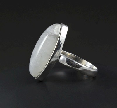Sterling Silver Moonstone Ring Size 7