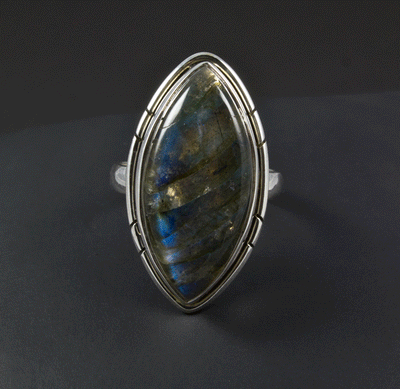 Sterling Silver Labradorite Ring Size 7
