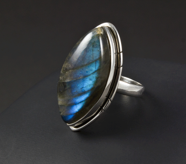 Sterling Silver Labradorite Ring Size 7