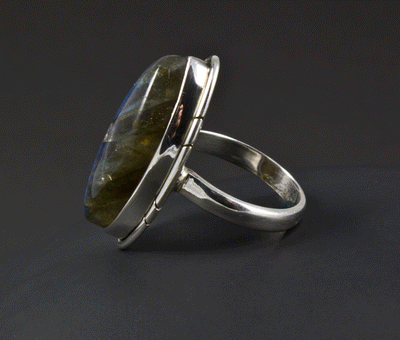 Sterling Silver Labradorite Ring Size 7