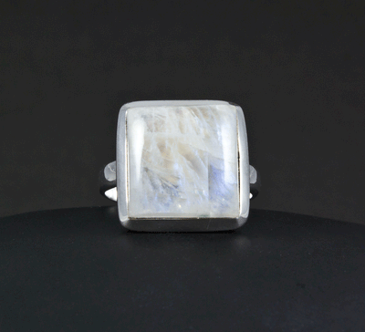 Sterling Silver Moonstone Ring Size 8