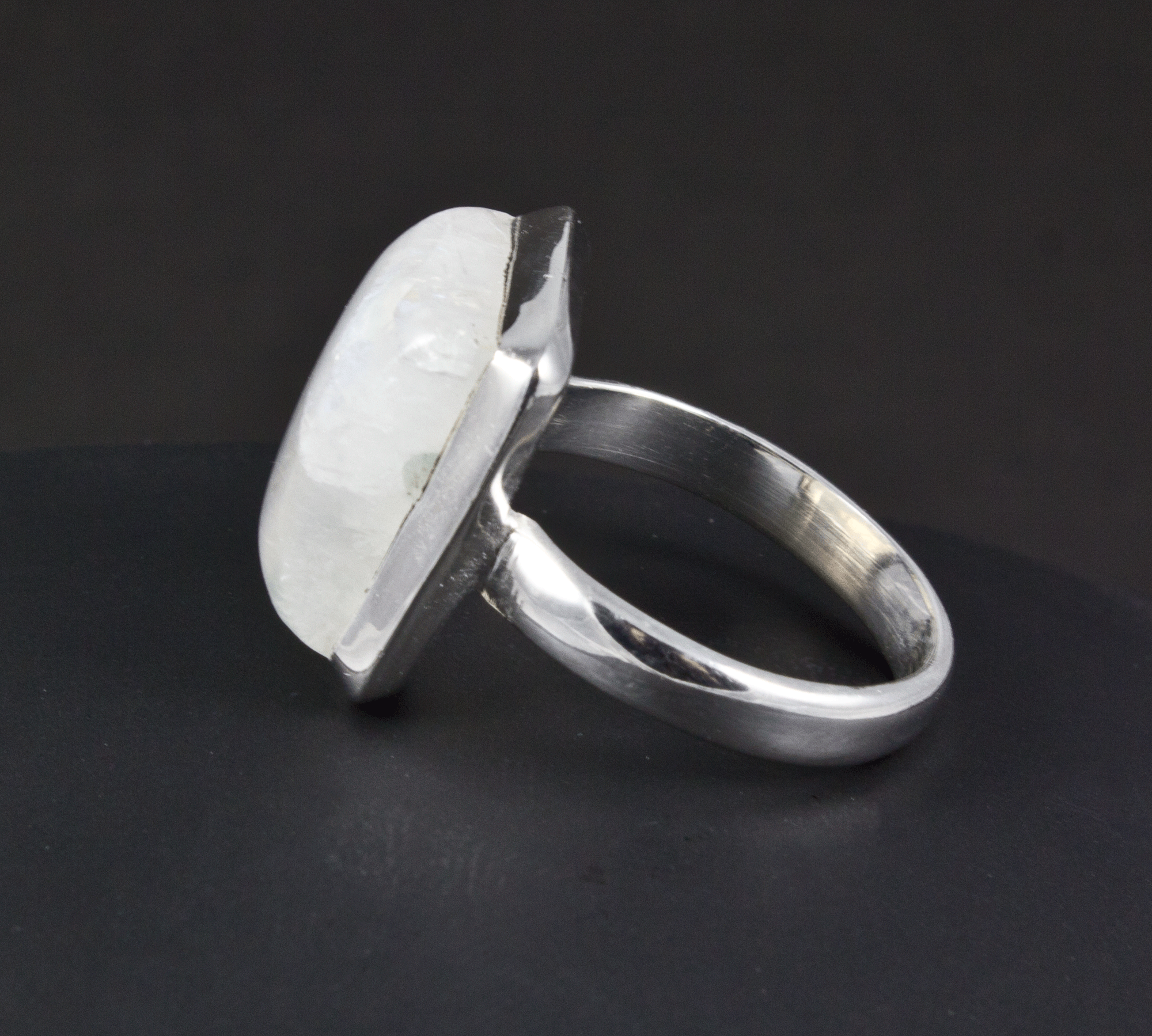 Sterling Silver Moonstone Ring Size 8