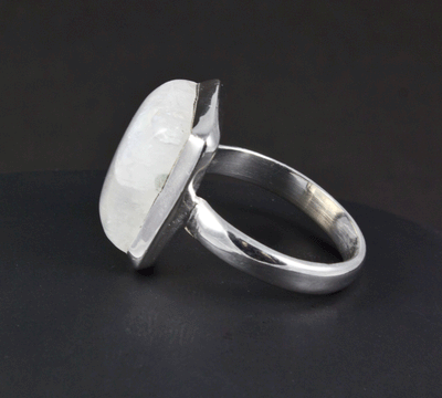 Sterling Silver Moonstone Ring Size 8