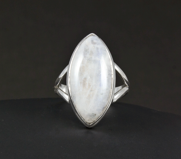 Sterling Silver Moonstone Ring Size 8