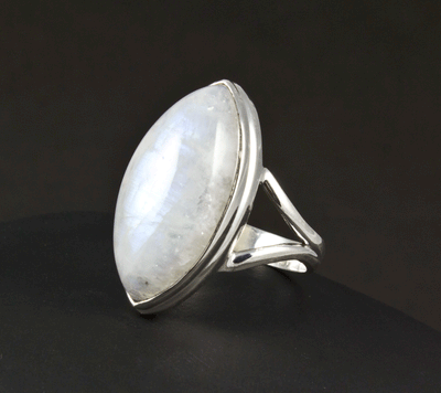 Sterling Silver Moonstone Ring Size 8