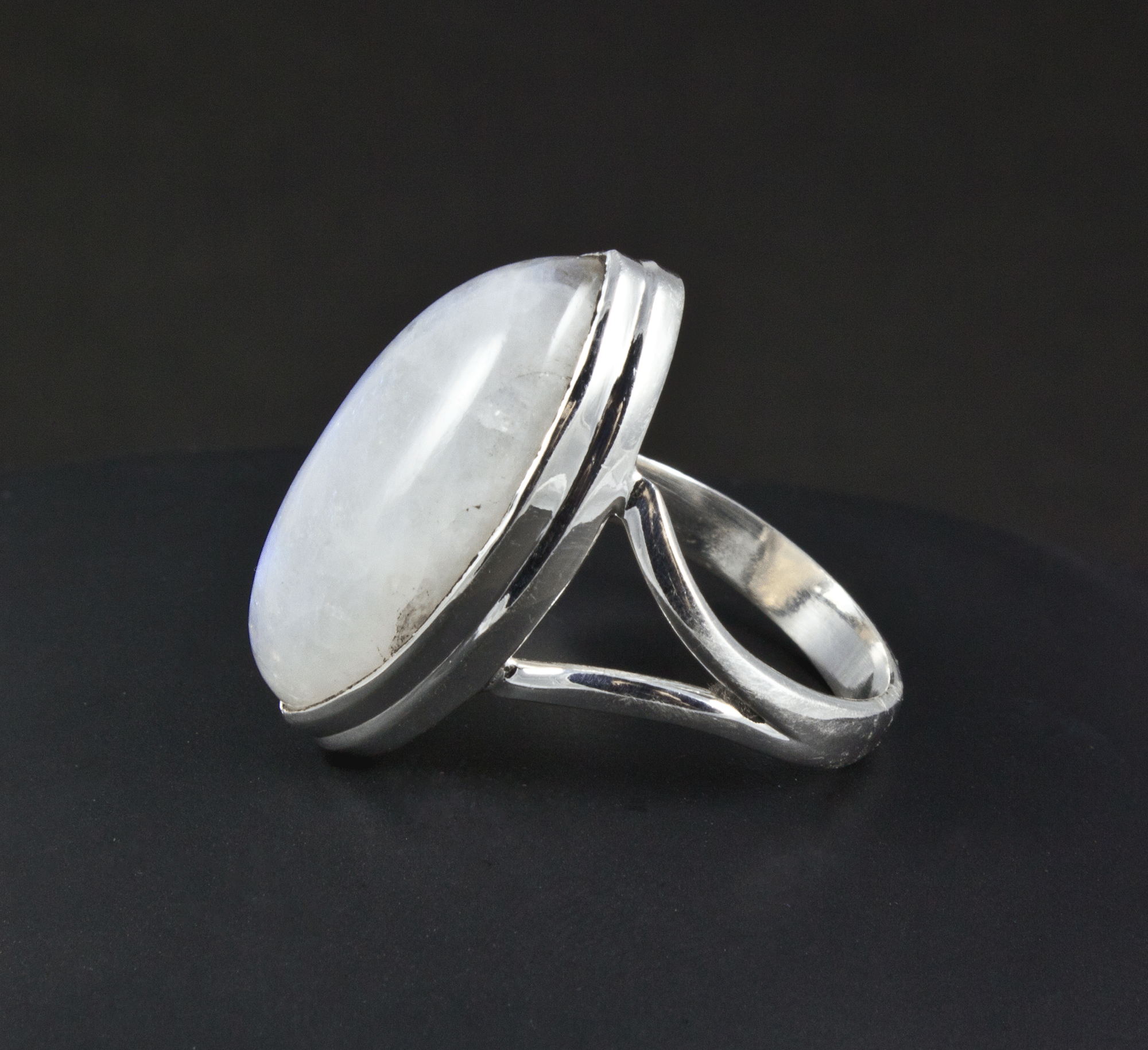 Sterling Silver Moonstone Ring Size 8