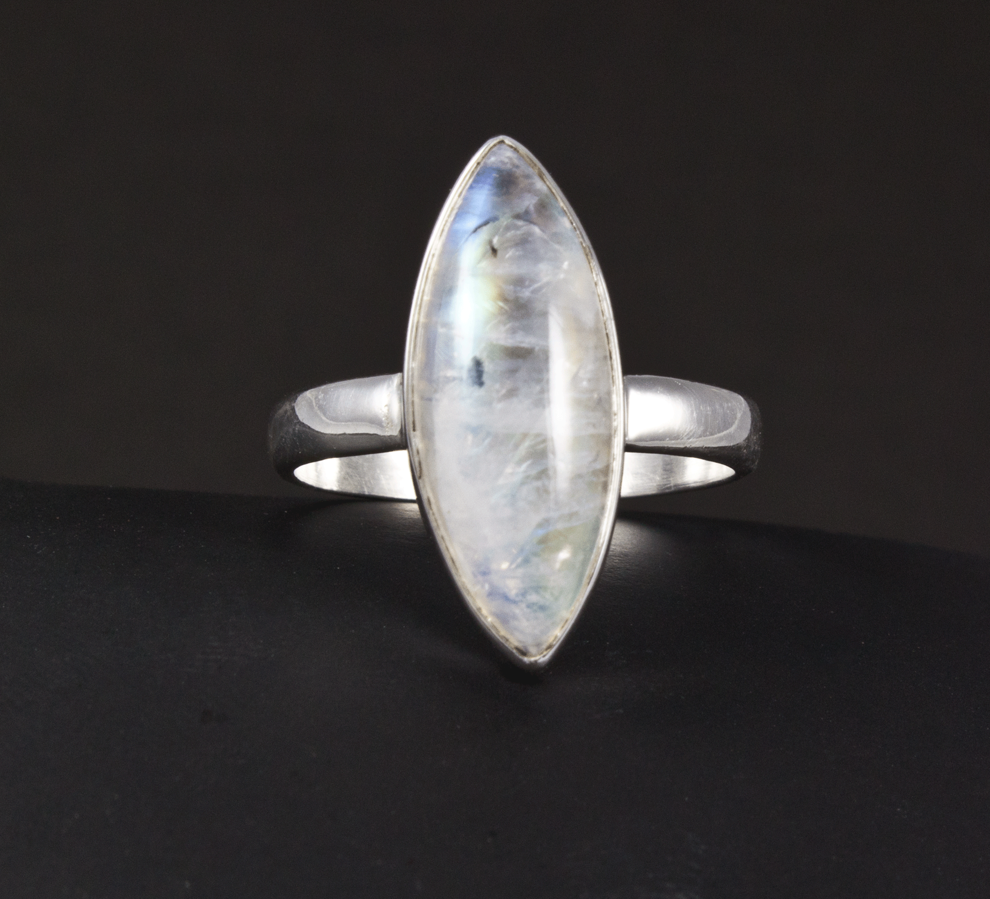 Sterling Silver Moonstone Ring Size 8