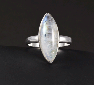 Sterling Silver Moonstone Ring Size 8