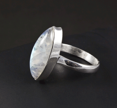 Sterling Silver Moonstone Ring Size 8