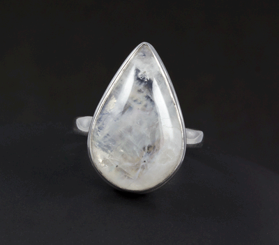 Sterling Silver Moonstone Ring Size 9