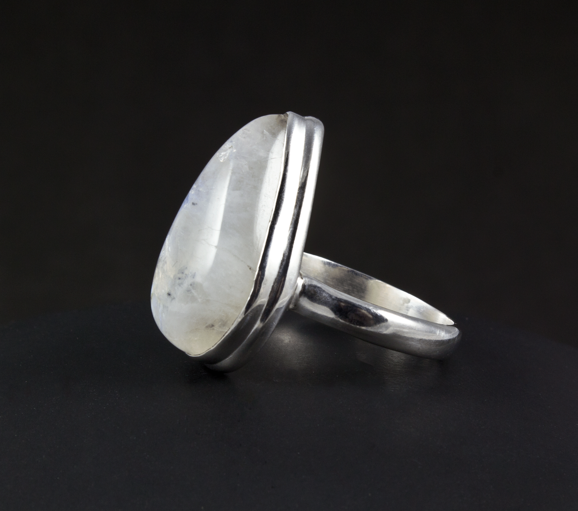 Sterling Silver Moonstone Ring Size 9