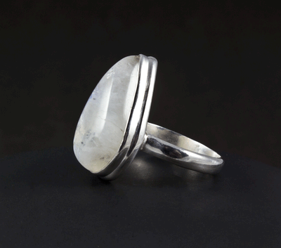 Sterling Silver Moonstone Ring Size 9