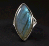 Sterling Silver Labradorite Ring Size 9