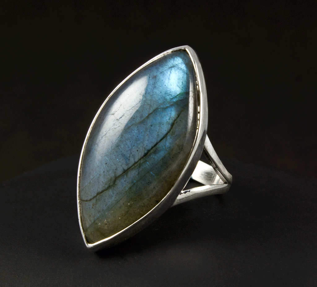 Sterling Silver Labradorite Ring Size 9