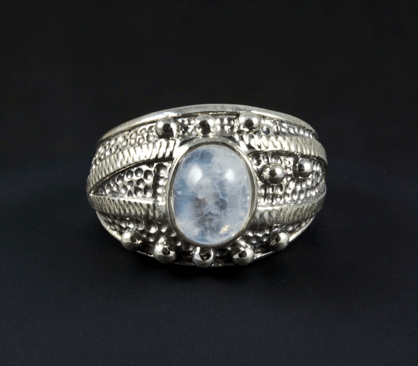 Sterling Silver Moonstone Ring Size 10