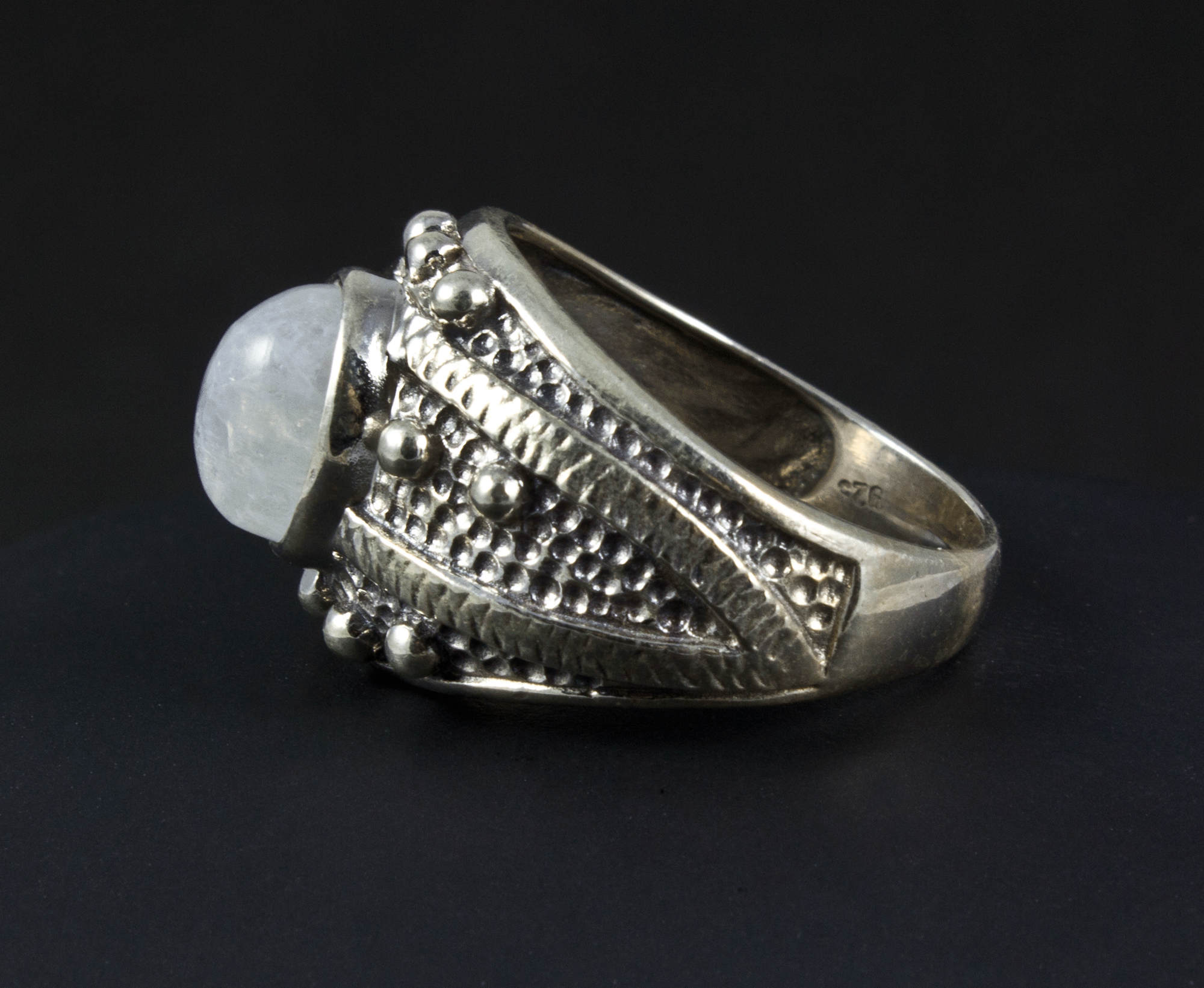 Sterling Silver Moonstone Ring Size 10