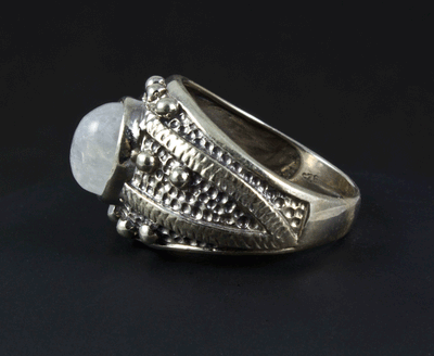 Sterling Silver Moonstone Ring Size 10