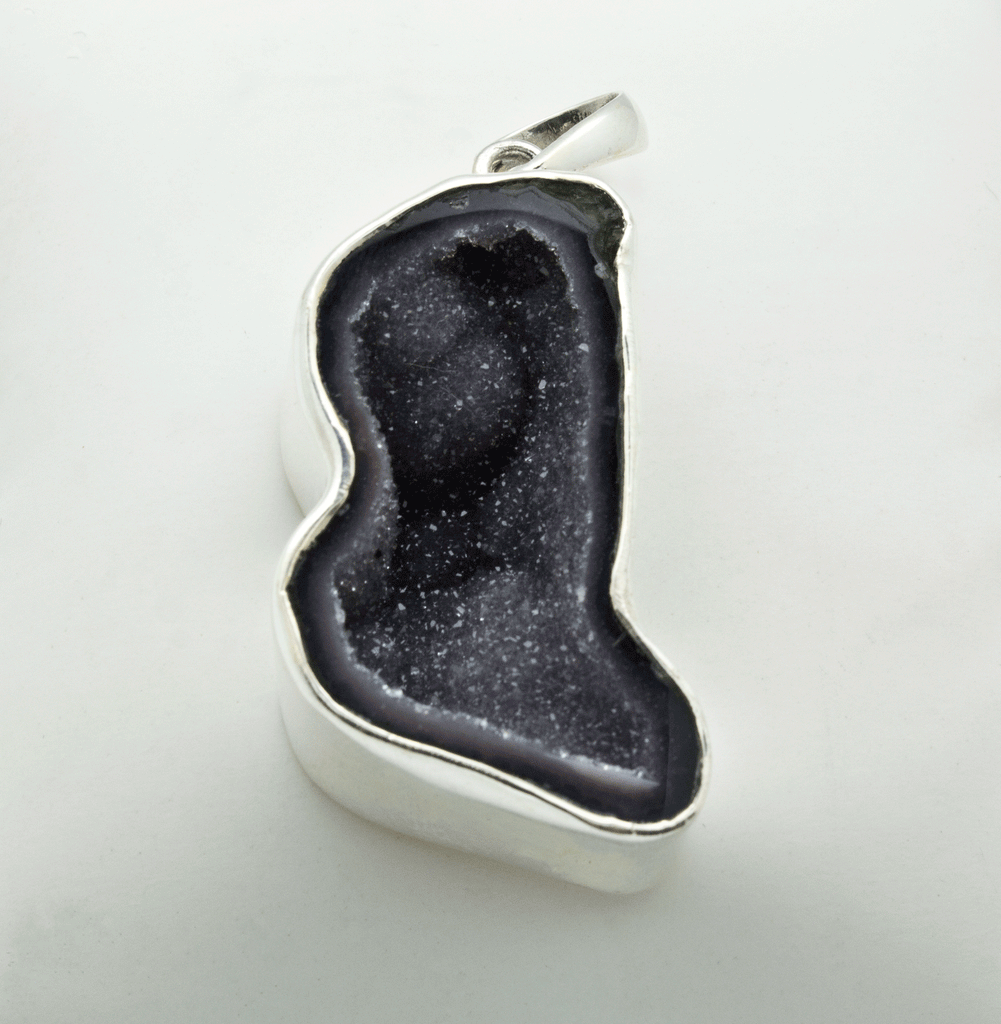 Sterling Silver Agate Druzy Geode Pendant