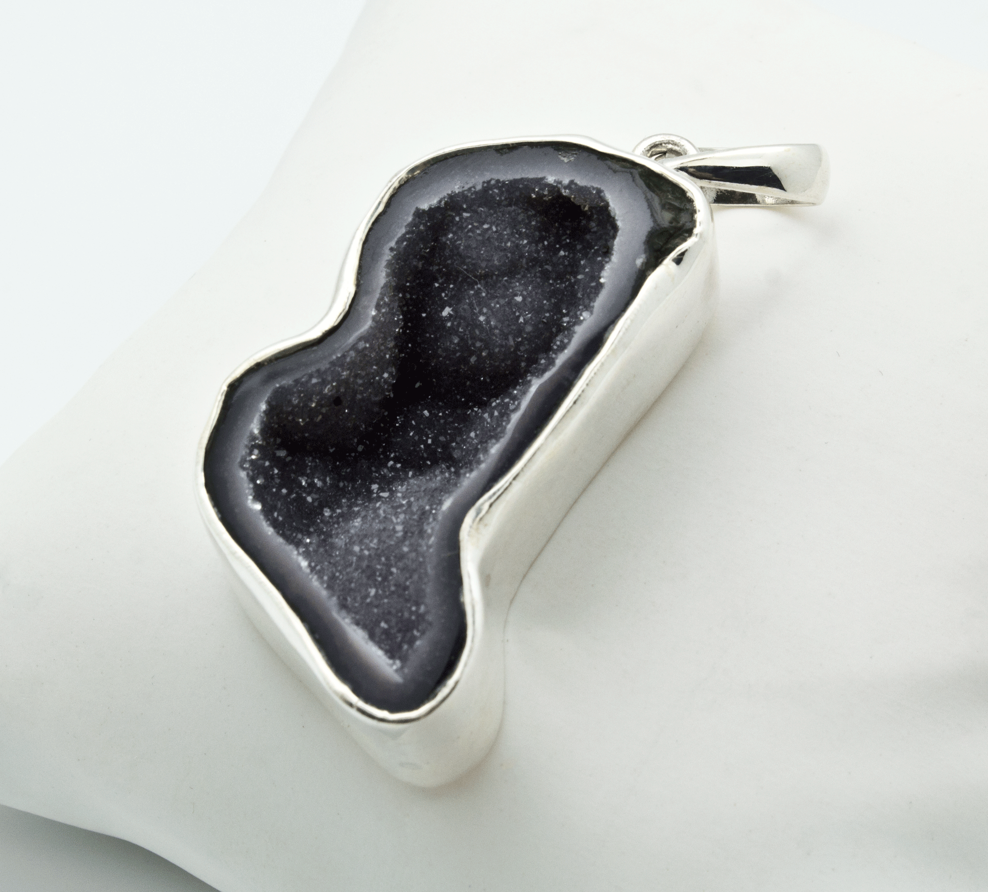 Sterling Silver Agate Druzy Geode Pendant