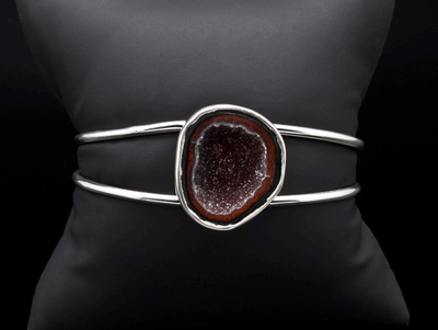 Sterling Silver Agate Geode Bracelet