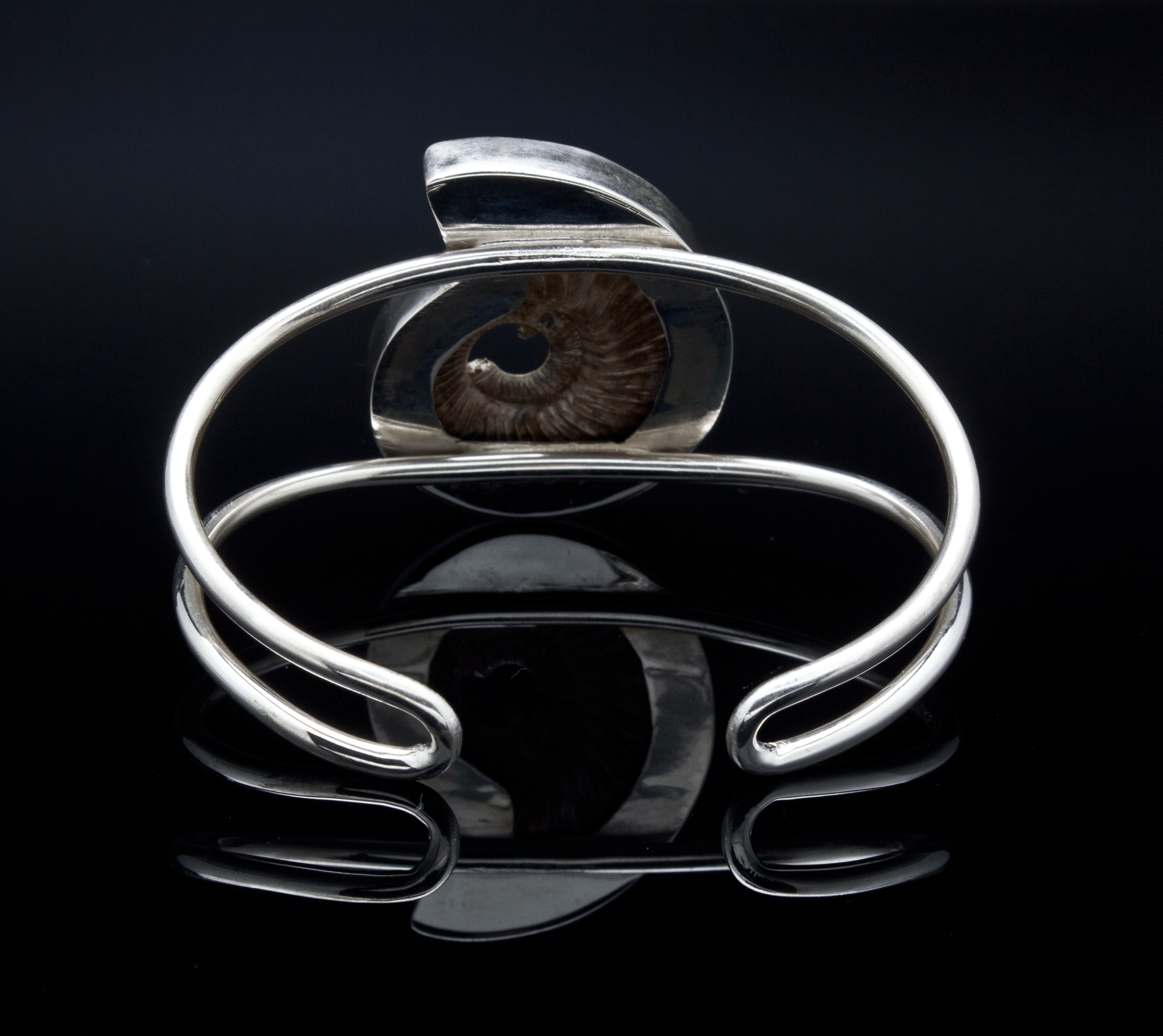 Sterling Silver Pyritized Ammonite Bracelet