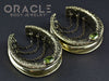 1-1/2" (38mm) Brass Nugget Saddles with Chains and Faceted Peridot