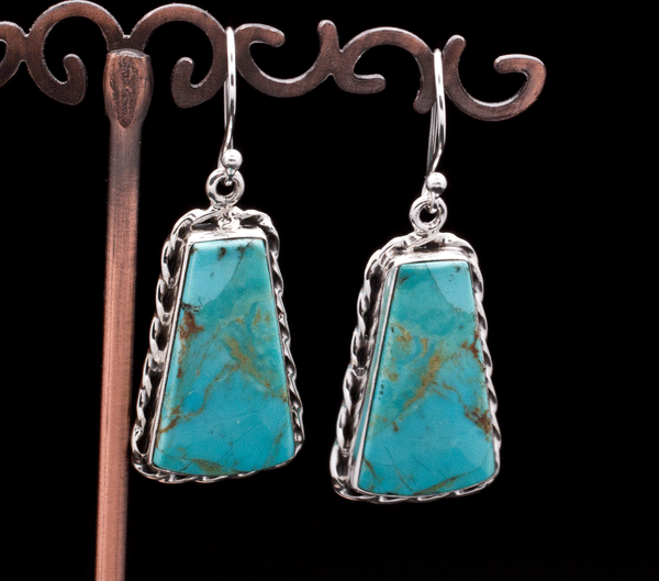 Sterling Silver Kingman Turquoise Earrings