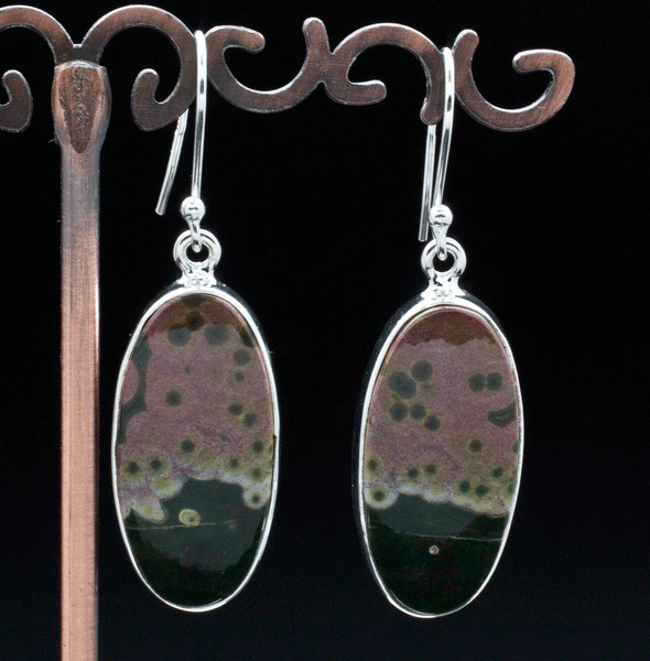 Sterling Silver Ocean Jasper Earrings