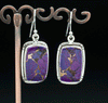 Sterling Silver Copper Purple Turquoise Earrings